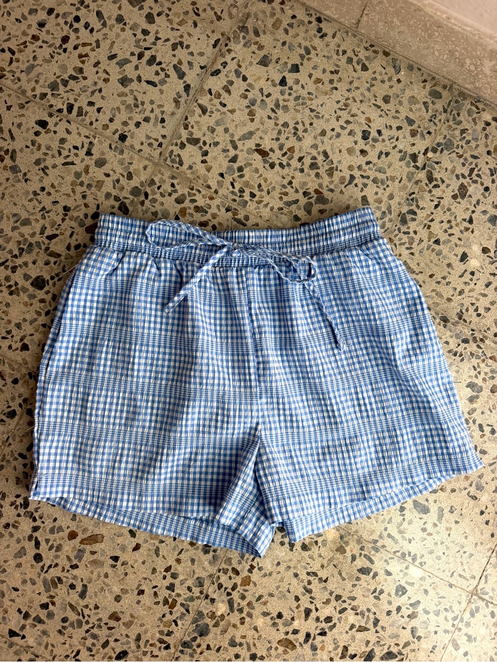 Love J Blue & White Gingham Shorts size medium